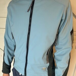 Mountain Hardwear Light Blue and Dark Gray Performance Jacket